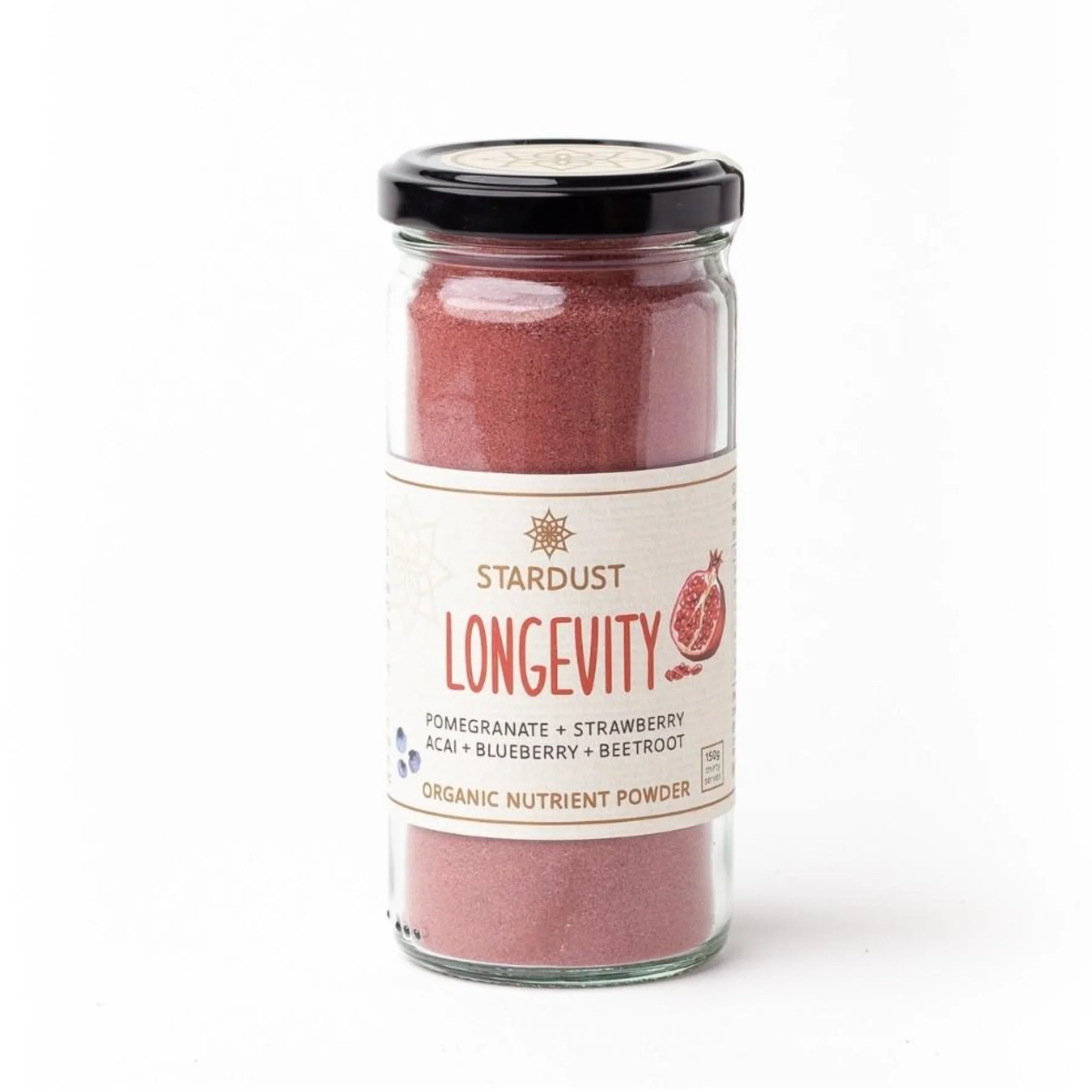 Mindful Foods Stardust Organic Red Longevity Nutrient Powder 150g Or 600g, With Pomegranate Acai & Blueberries