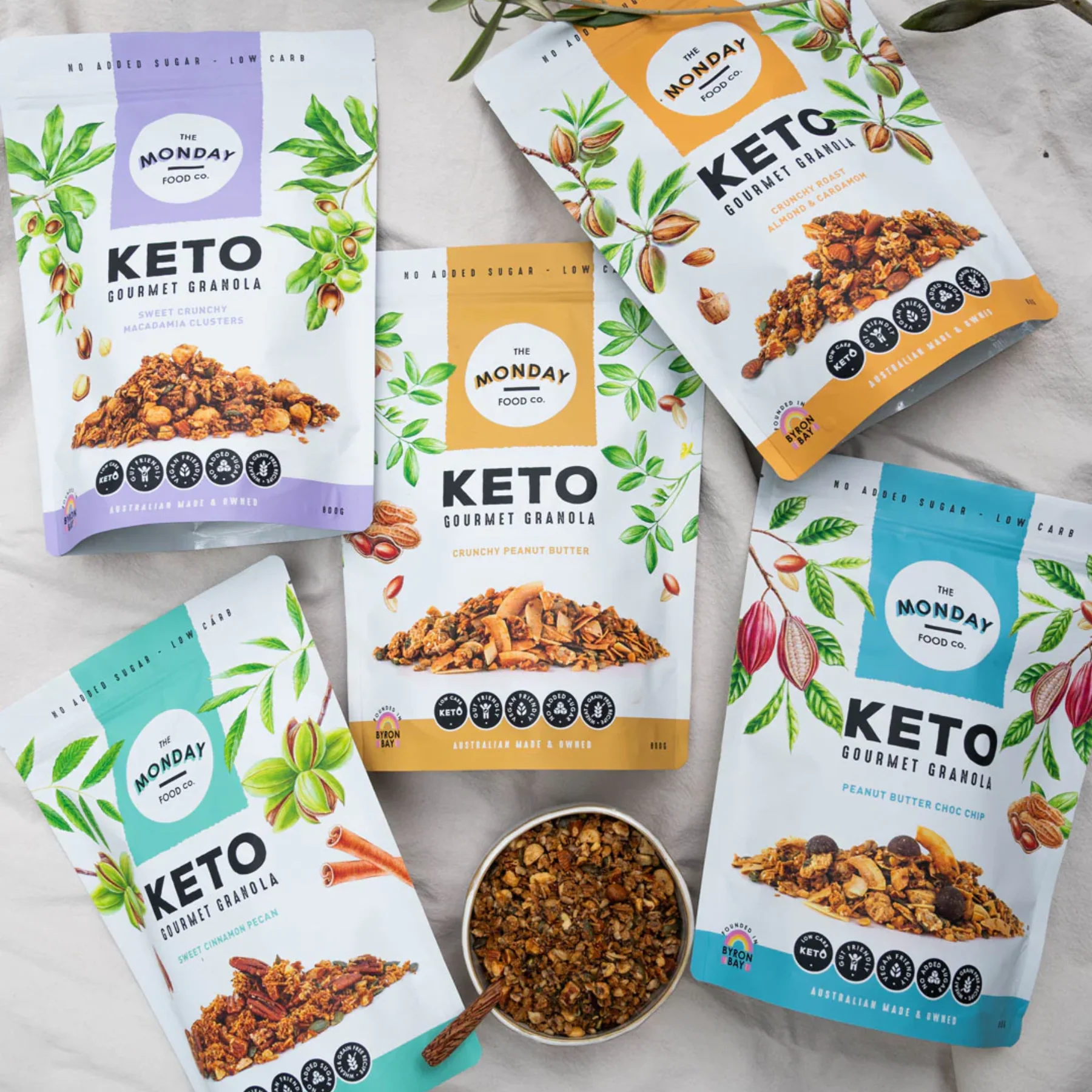 The Monday Food Co. Keto Gourmet Granola 300g Or 800g, Sweet Crunchy Macadamia Clusters Flavour - Image 5