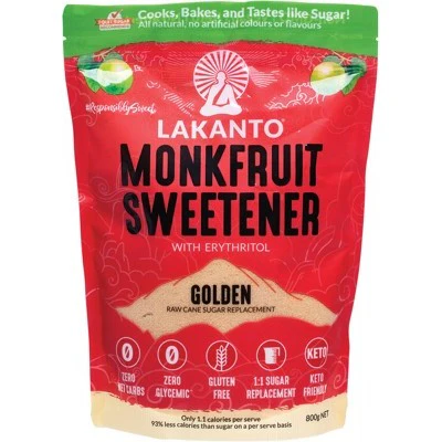 Lakanto Monkfruit Sweetener Raw Cane Sugar Replacement 200g, 500g Or 800g, Golden - Brown Sugar Substitute - Image 3