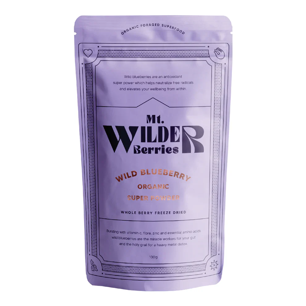Mt Wilder Organic Wild Blueberry Powder 100g, Bursting with Vitamin C, Fibre, Zinc & Essential Amino Acids - Image 3