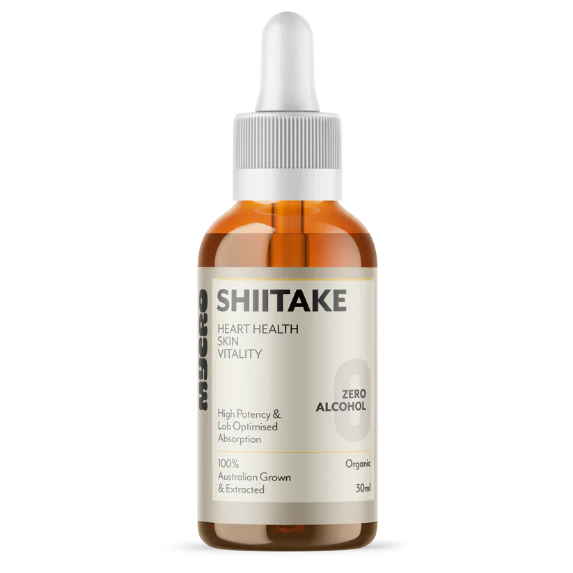 Mycro Zero-Alcohol Organic Shiitake Mushroom Extract 30mL, For Heart Health Skin & Vitality
