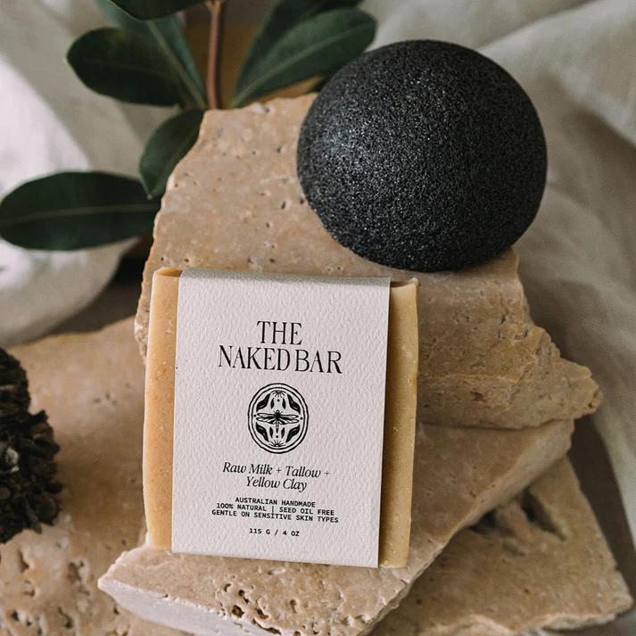 Naked Tallow The Naked Bar Soap 115g, Raw Milk With Tallow & Yellow Clay