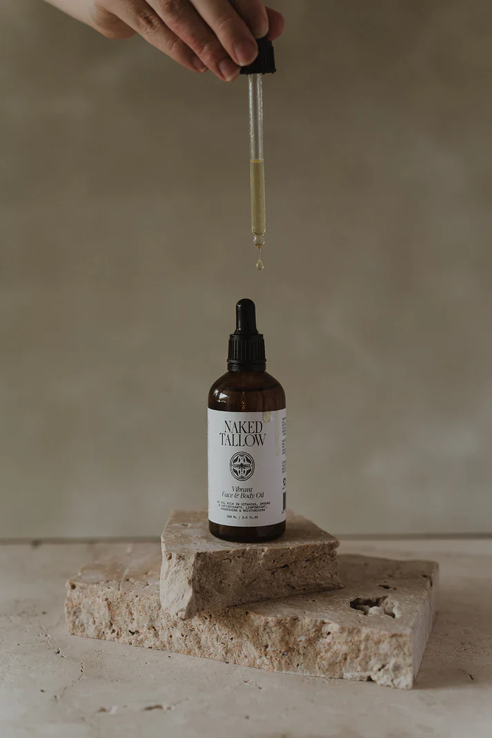 Naked Tallow Vibrant Face & Body Oil 100mL, A Non Greasy Oil For All Skin Types - Image 2