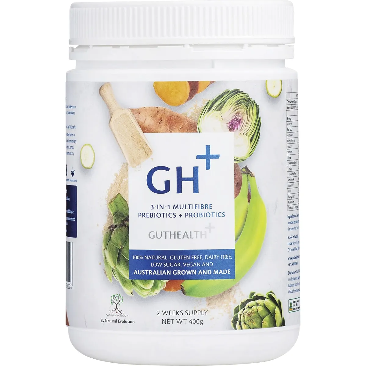Natural Evolution GH+ Prebiotics & Probiotics 3-in-1 Multifibre 400g Or 800g, Australian Grown & Made - Image 5