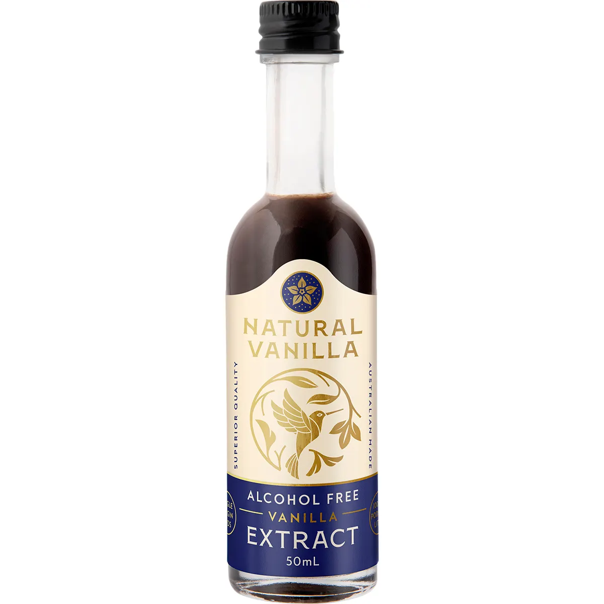 Natural Vanilla Company Alcohol Free Vanilla Extract 50mL, From Whole Vanilla Pods