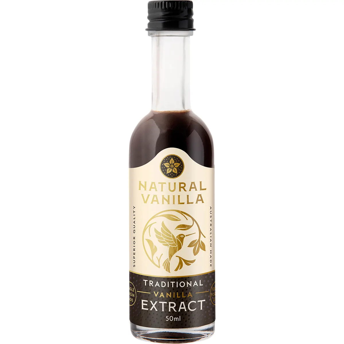 Natural Vanilla Company Traditional Vanilla Extract 50mL, From Whole Vanilla Pods