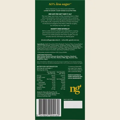 Naturally Good Dubai Inspired Chocolate Single Block 100g Or A Carton Of 14, 85% Less Sugar - Image 2