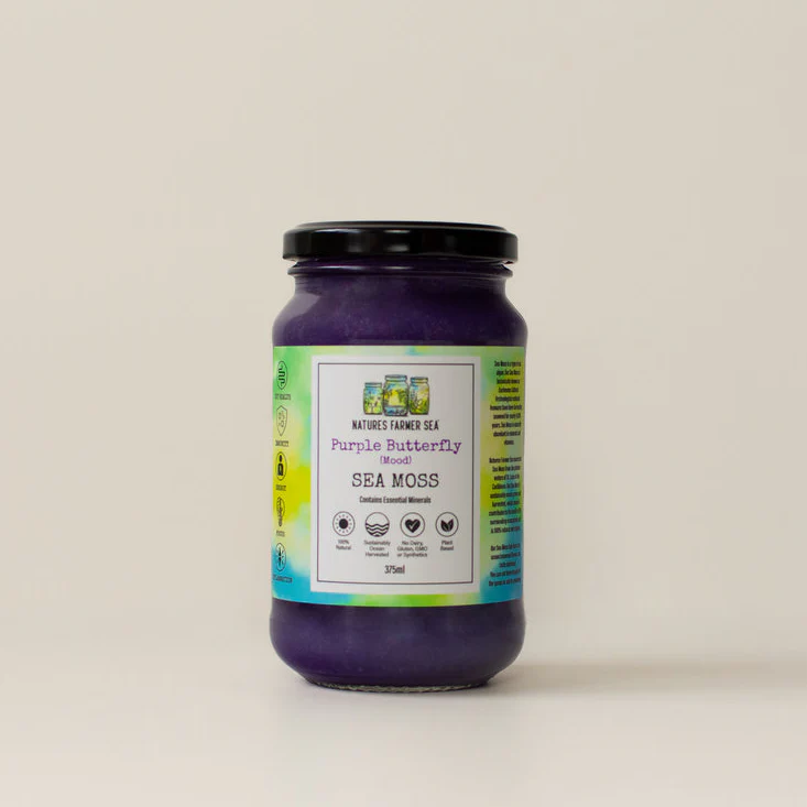 Natures Farmer Sea Moss Gel 375mL, Purple Butterfly For Mood Support & Skin Health - Image 2