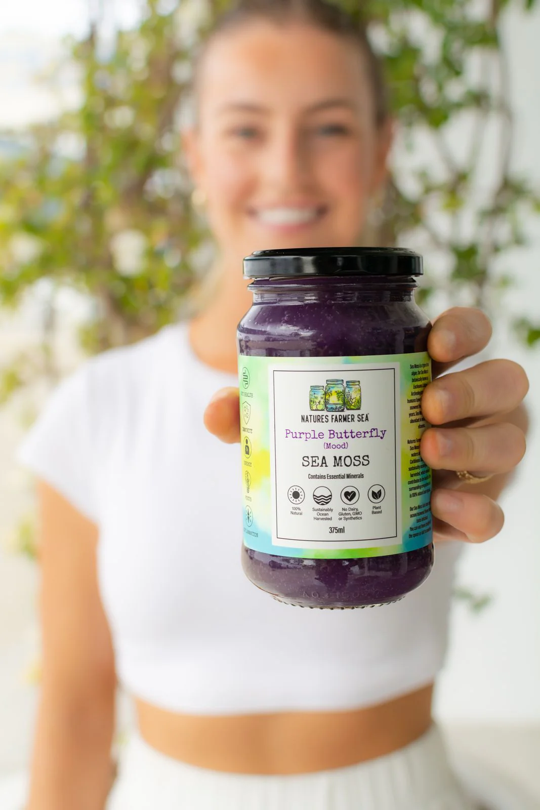 Natures Farmer Sea Moss Gel 375mL, Purple Butterfly For Mood Support & Skin Health - Image 3