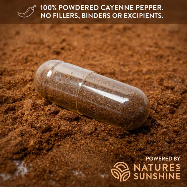 Nature's Sunshine Capsicum {Cayenne Pepper} 475mg, 100 Hard Capsules - Image 2