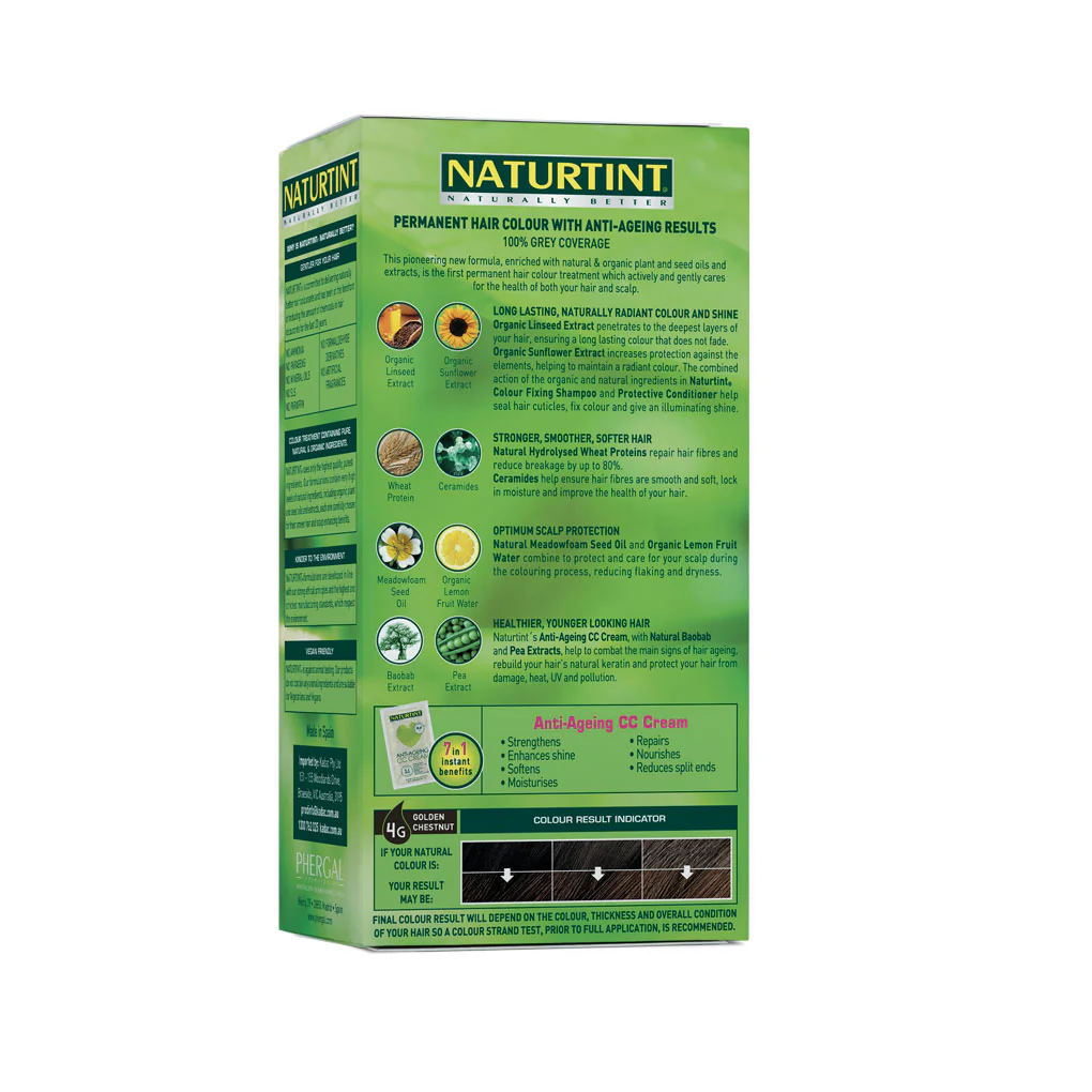 Naturtint Permanent Hair Colour Gel; No Ammonia 170mL, 4G Golden Chestnut - Image 2