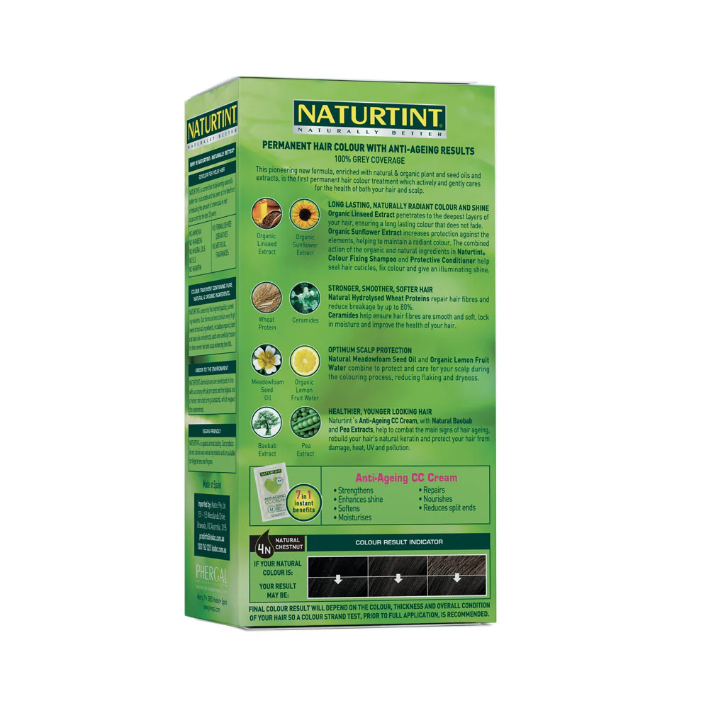 Naturtint Permanent Hair Colour Gel; No Ammonia 170mL, 4N Natural Chestnut - Image 2
