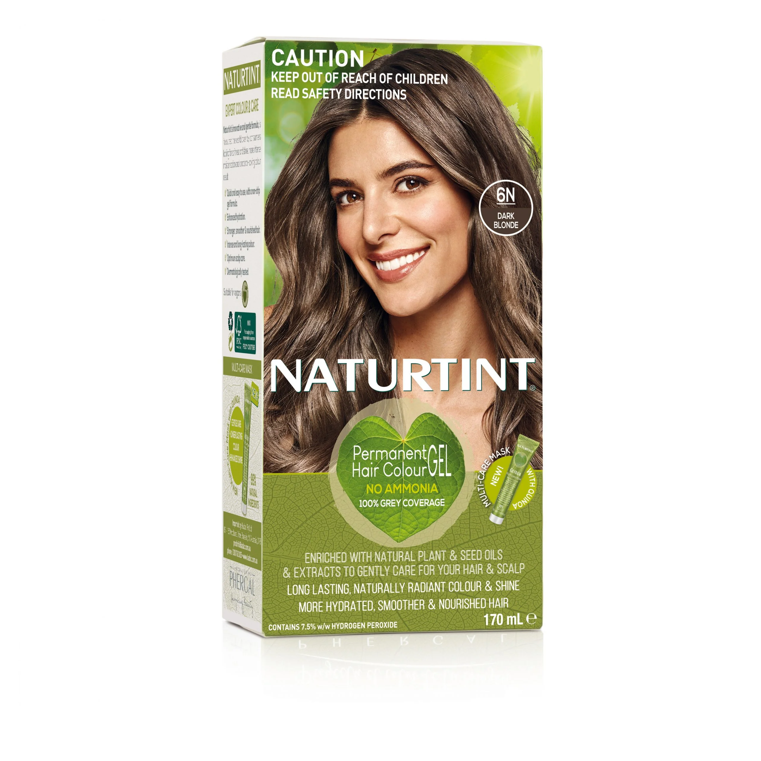 Naturtint Permanent Hair Colour Gel; No Ammonia 170mL, 6N Dark Blonde