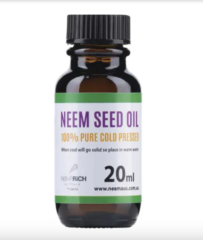 Neem Seed Oil 100% Pure & Cold Pressed 20mL, 50mL or 100mL, Combat Skin Ageing