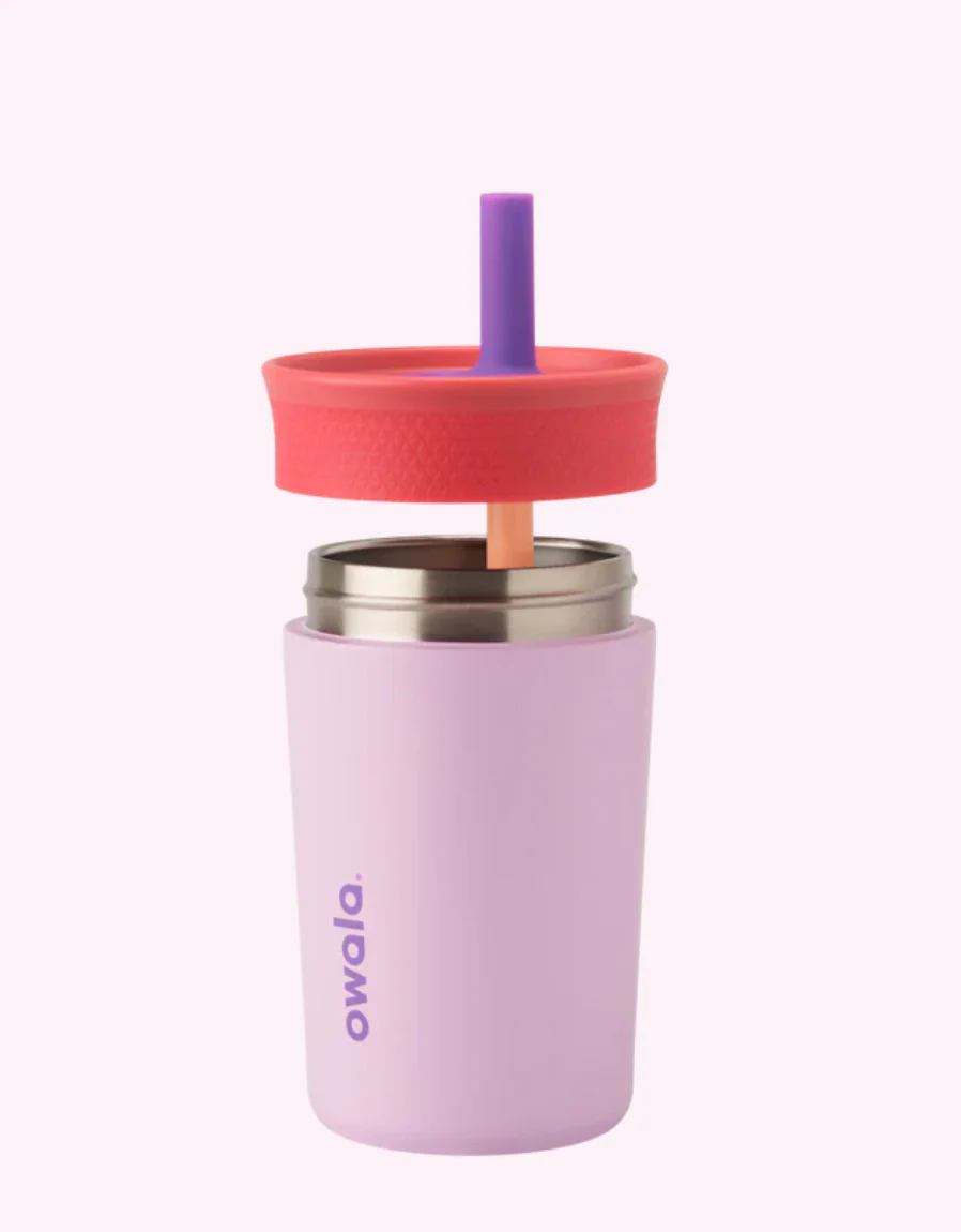 Owala Kid's Tumbler Stainless Steel 12oz, Spill Resistant & Insulated, Lilac Rocket - Image 2