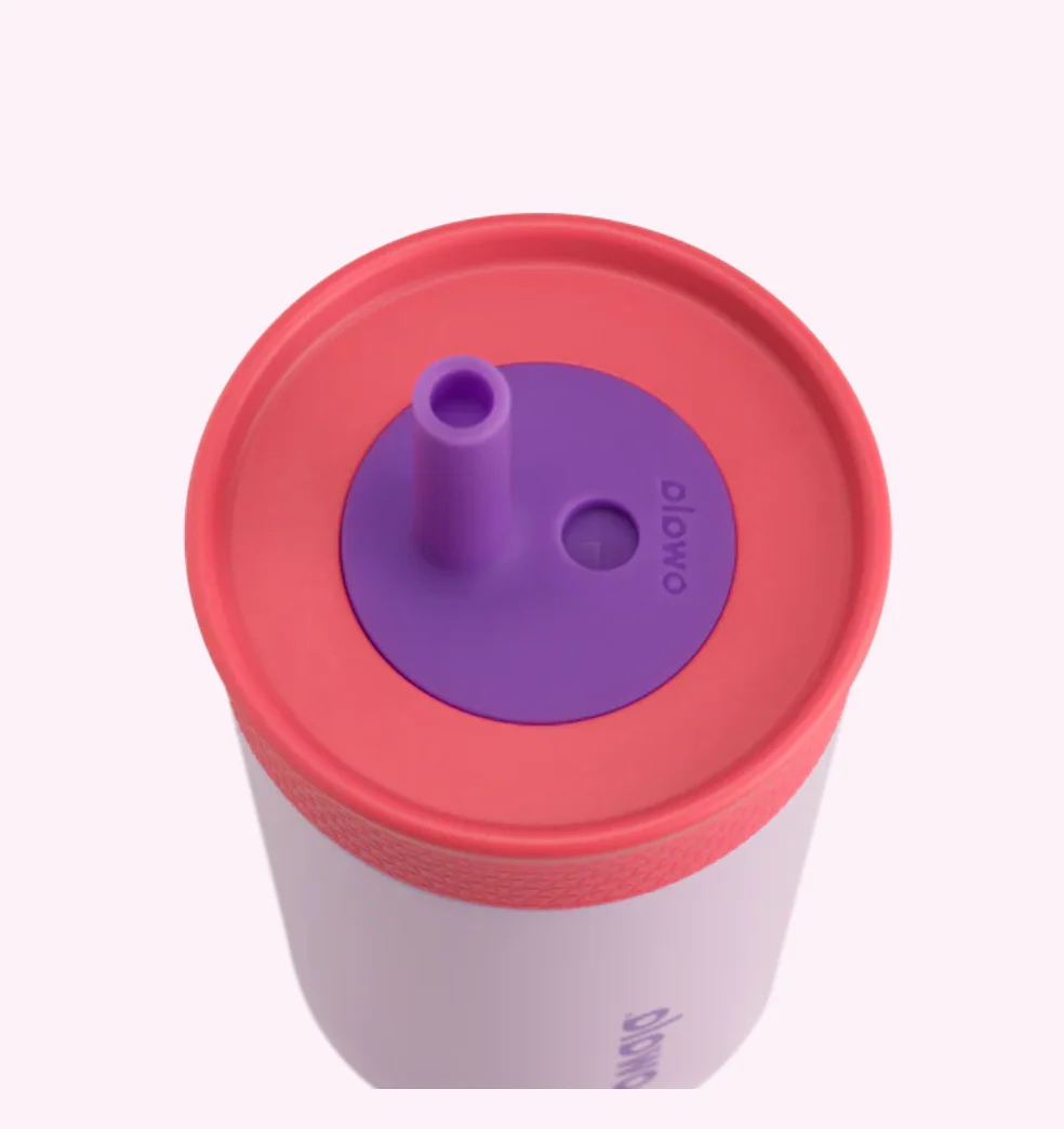 Owala Kid's Tumbler Stainless Steel 12oz, Spill Resistant & Insulated, Lilac Rocket - Image 3