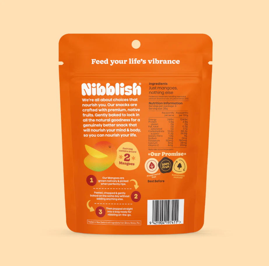 Nibblish Gently Baked Mango 80g, Preservative Free & No Added Sugar - Image 2