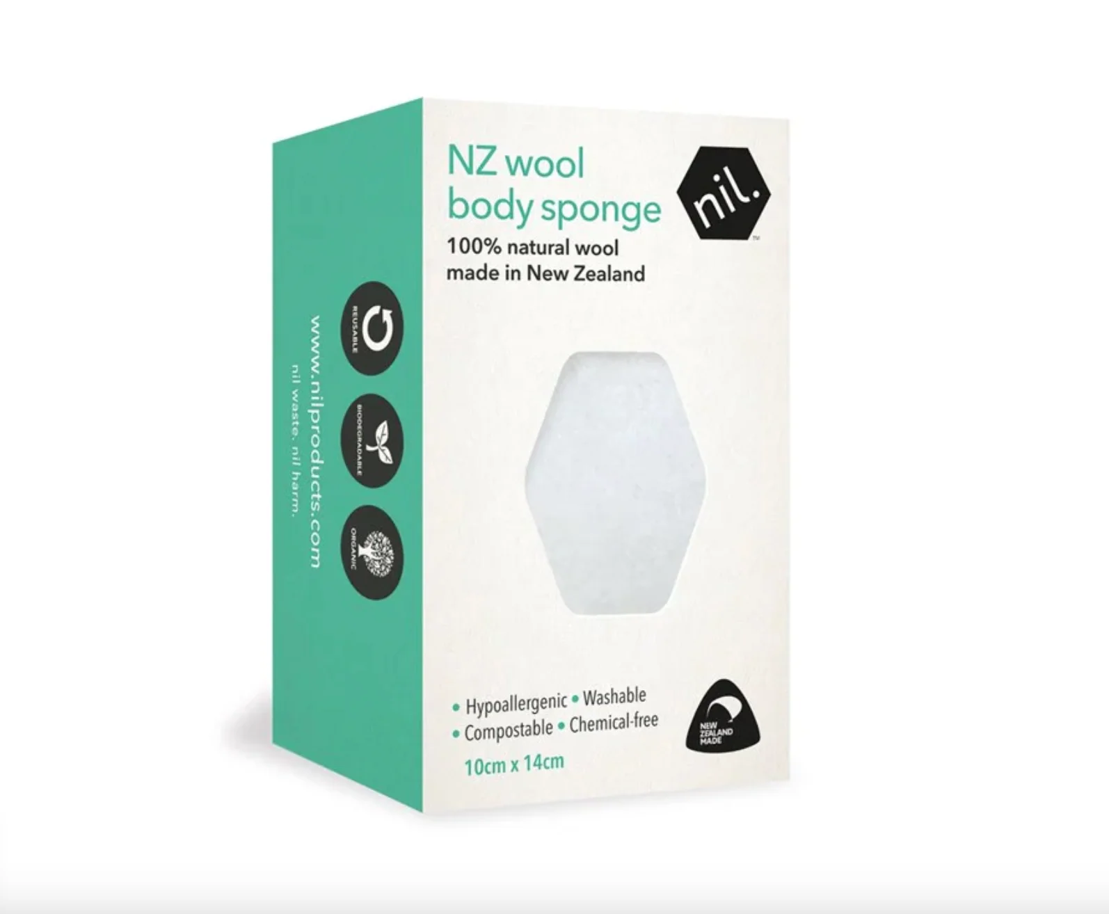 NIL New Zealand Wool Body Sponge 10cmx14cm, 100% Natural Wool - Image 3