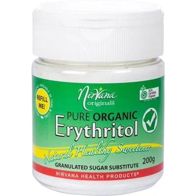 Nirvana Organics Erythritol Refillable Shaker 200g, Certified Organic