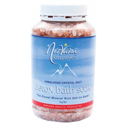 Nirvana Organics Himalayan Crystal Salt Detox Bath Soak 1kg, The Purest Mineral Rich Salt On Earth
