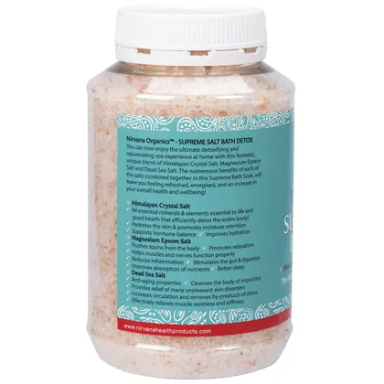 Nirvana Organics Supreme Salt Detox & Energise Bath Soak 1kg, For The Ultimate Rejuvenating Experience - Image 2