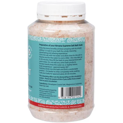 Nirvana Organics Supreme Salt Detox & Energise Bath Soak 1kg, For The Ultimate Rejuvenating Experience - Image 3