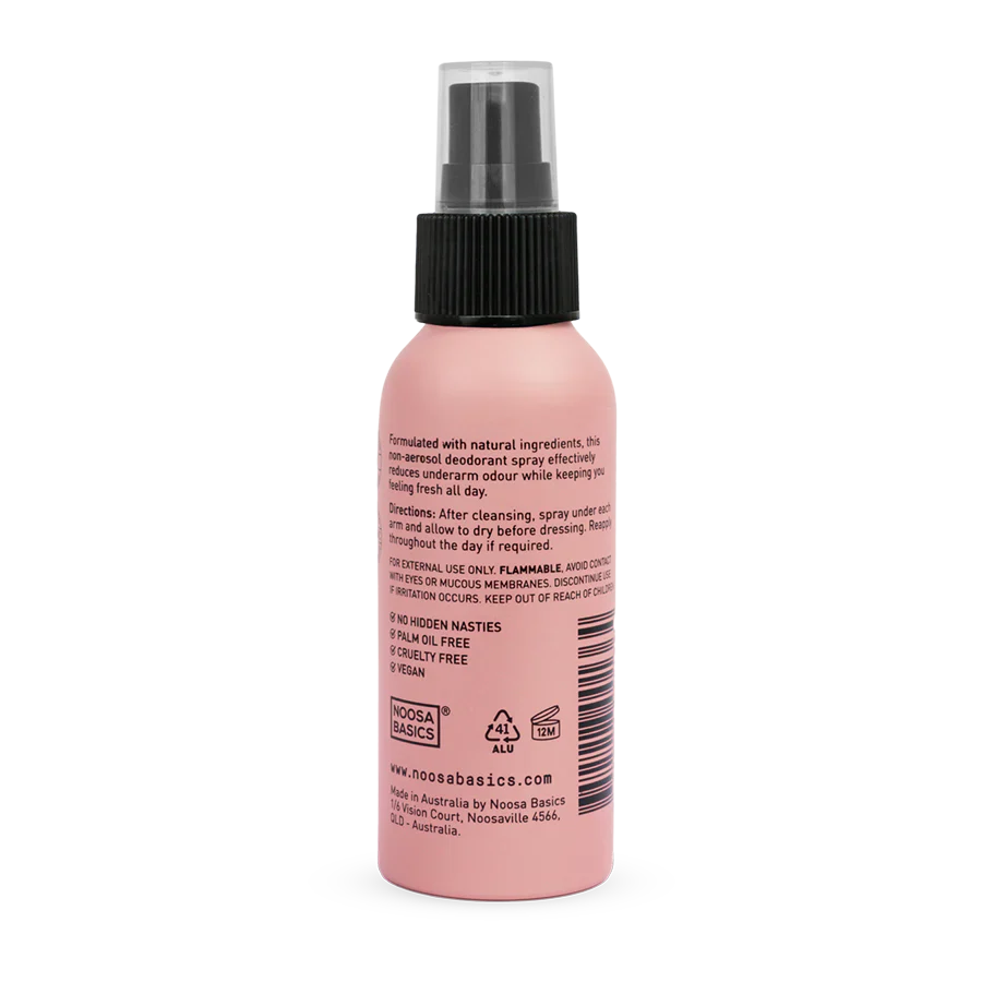 Noosa Basics Certified Organic Natural Deodorant Spray 100mL, Rose & Frankincense Fragrance - Image 2