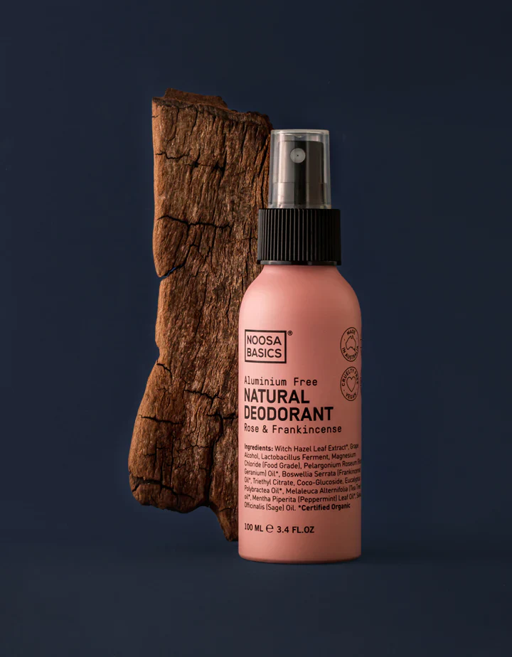 Noosa Basics Certified Organic Natural Deodorant Spray 100mL, Rose & Frankincense Fragrance - Image 3