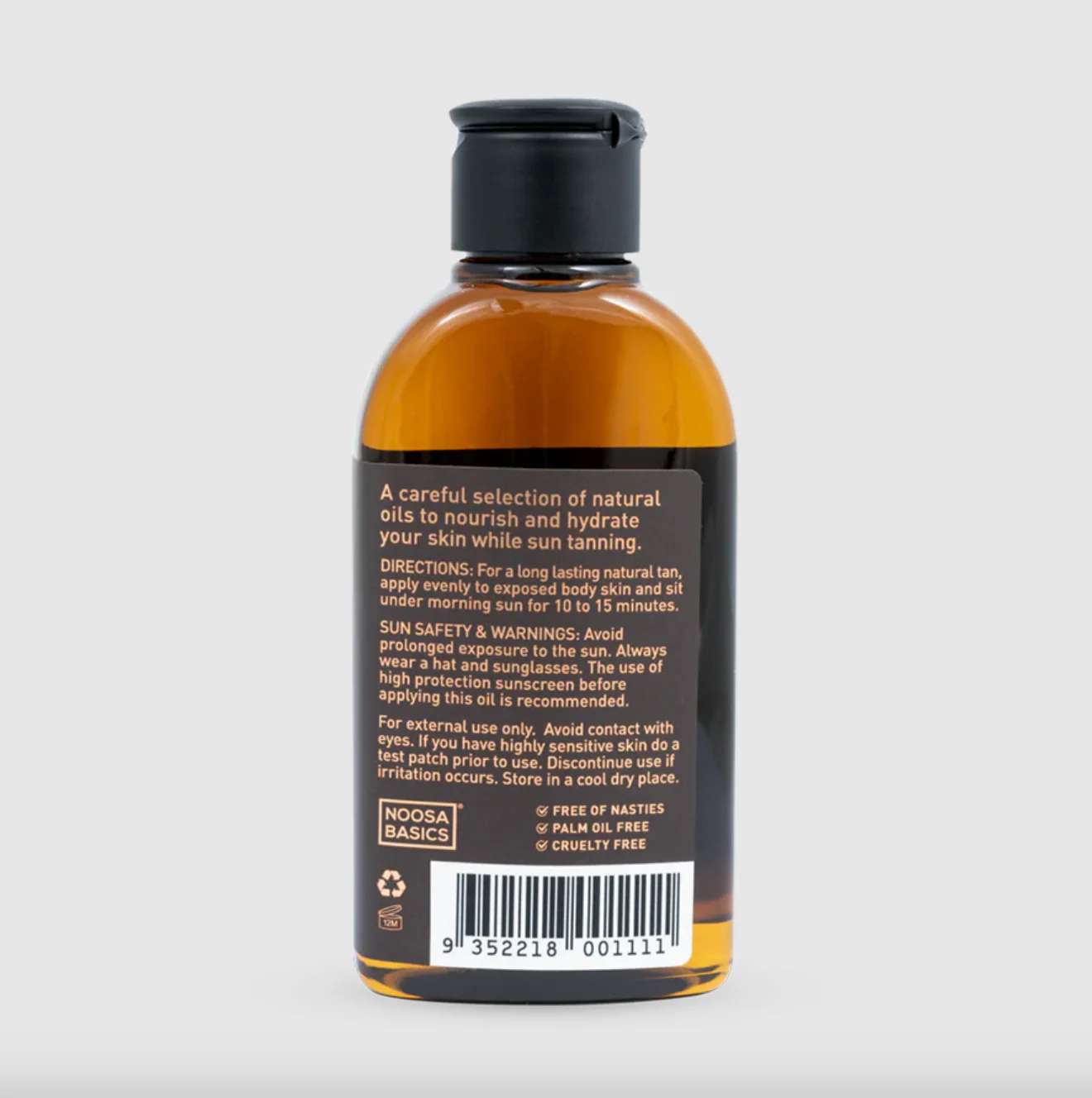 Noosa Basics Natural Sun Tan Oil 125mL, With Raspberry & Carrot Seed Oil - Image 2