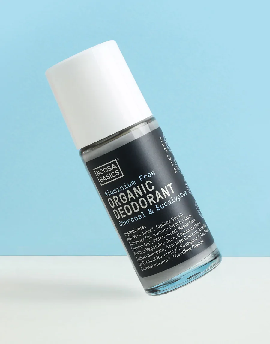Noosa Basics Organic Deodorant Roll On 50mL, Charcoal & Eucalyptus Fragrance - Image 3
