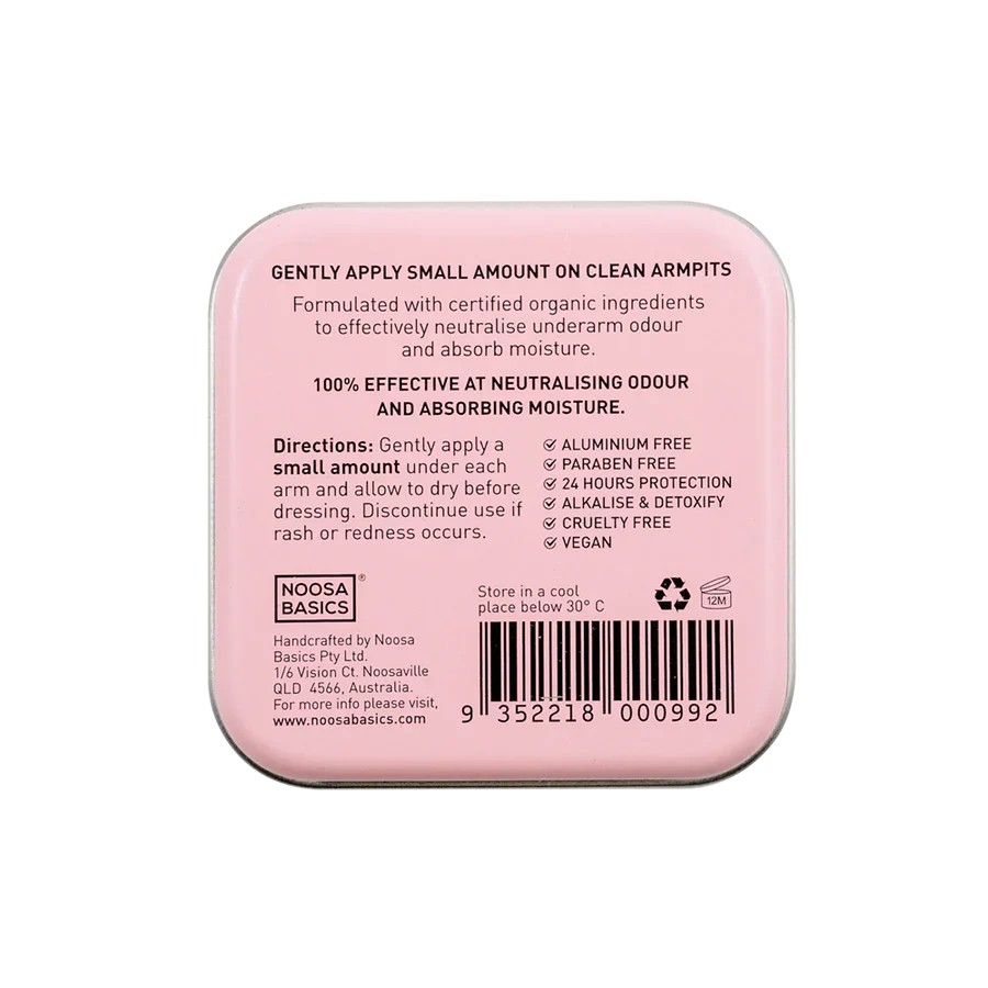 Noosa Basics Organic Deodorant Tin 50g, Rose & Frankincense - Image 2