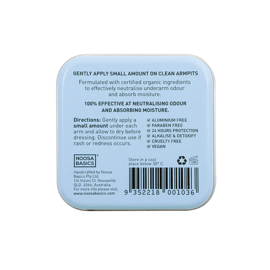 Noosa Basics Organic Deodorant Tin With Magnesium 50g, Sweet Orange & Lavender - Image 2