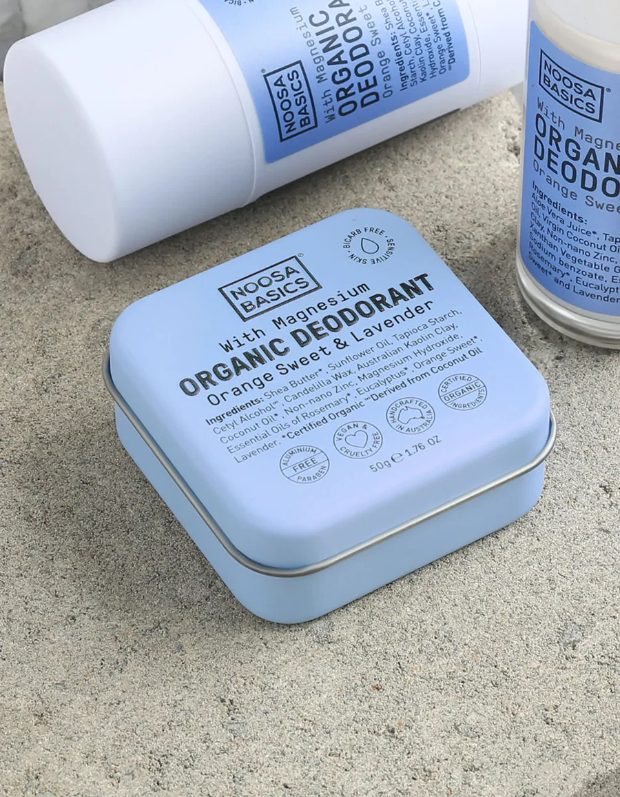 Noosa Basics Organic Deodorant Tin With Magnesium 50g, Sweet Orange & Lavender - Image 3