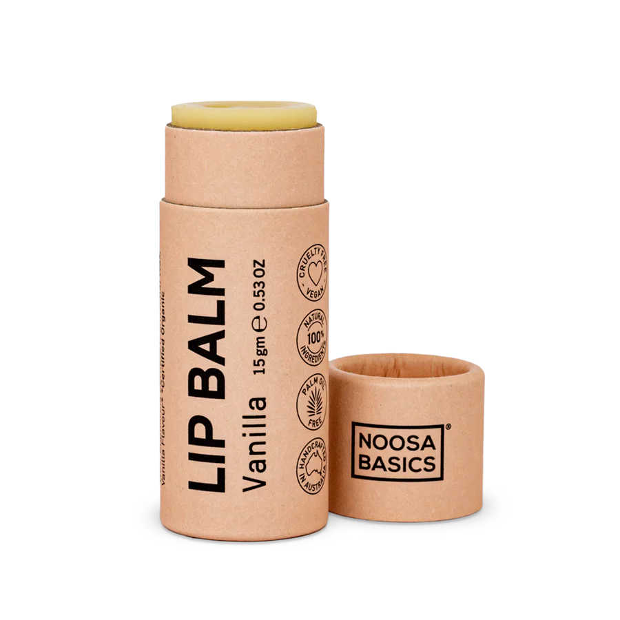 Noosa Basics Organic Vanilla Lip Balm 15g, Free Of Nasties