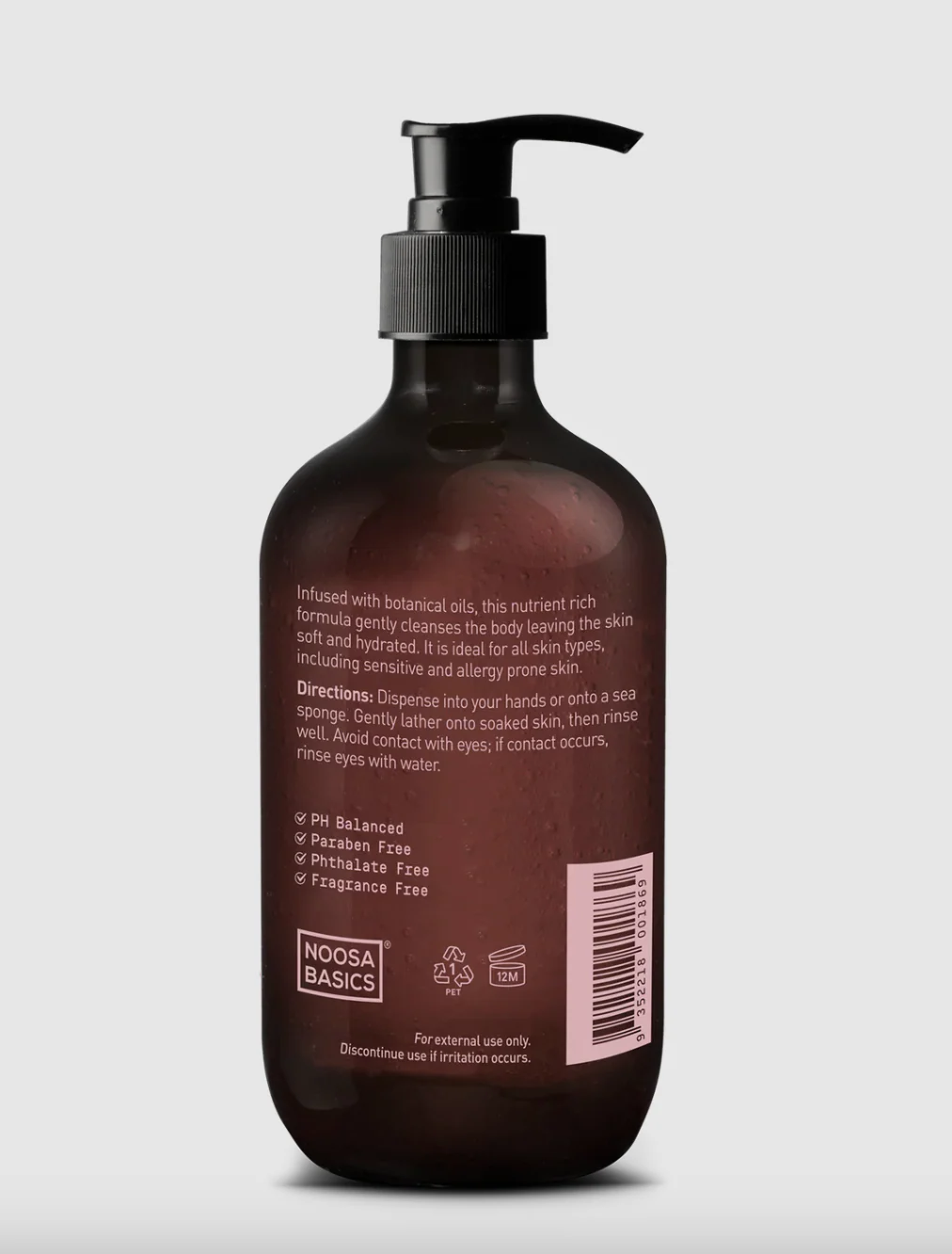 Noosa Basics Rose Geranium & Frankincense Body & Hand Wash 500mL, Leaves Skin Feeling Soft - Image 2