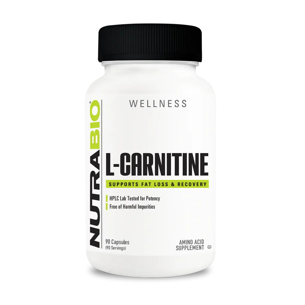 NutraBio Wellness Collection L-Carnitine 500mg 90 Veggie Capsules, Supports Fat Loss & Recovery