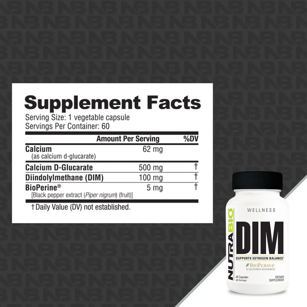 NutraBio Wellness Collection DIM With Calcium D-Glucarate 60 Capsules, Powerful Solution For Achieving Hormonal Balance - Image 2