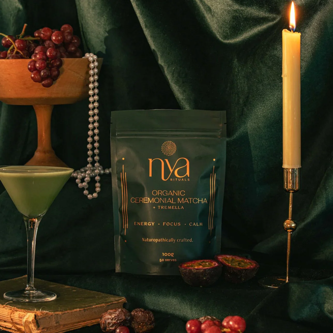 Nya Rituals Organic Ceremonial Matcha With Tremella 100g, Energy Focus & Calm - Image 2