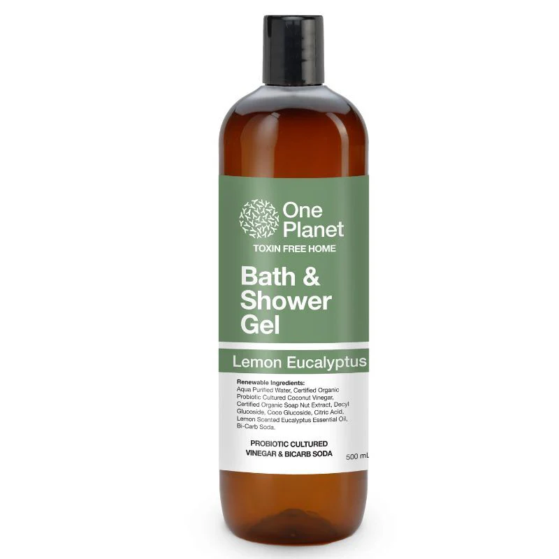 One Planet Bath & Shower Gel 500ml, Probiotic Culture & Lemon Eucalyptus Fragrance