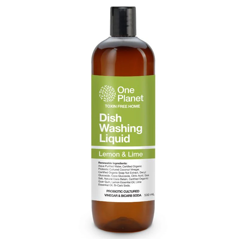 One Planet Dish Washing  Liquid 500mL, Probiotic Culture & Lemon & Lime Fragrance