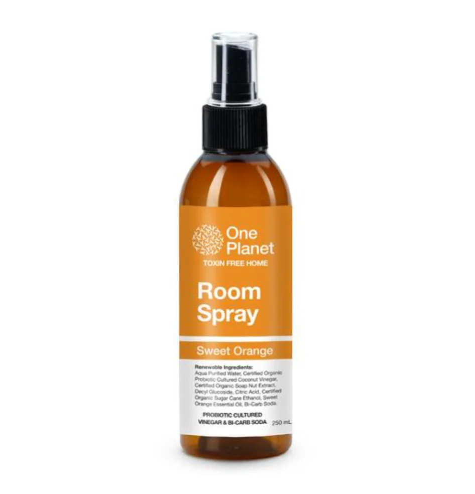 One Planet Room Deodorant Spray 250ml, Sweet Orange Fragrance & Probiotic Cultures