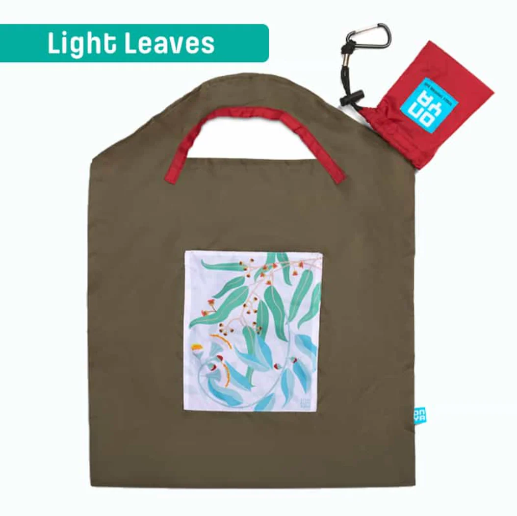 Onya Reusable Shopping Bag Olive Light Leaf, Small Or Large Size - Image 2