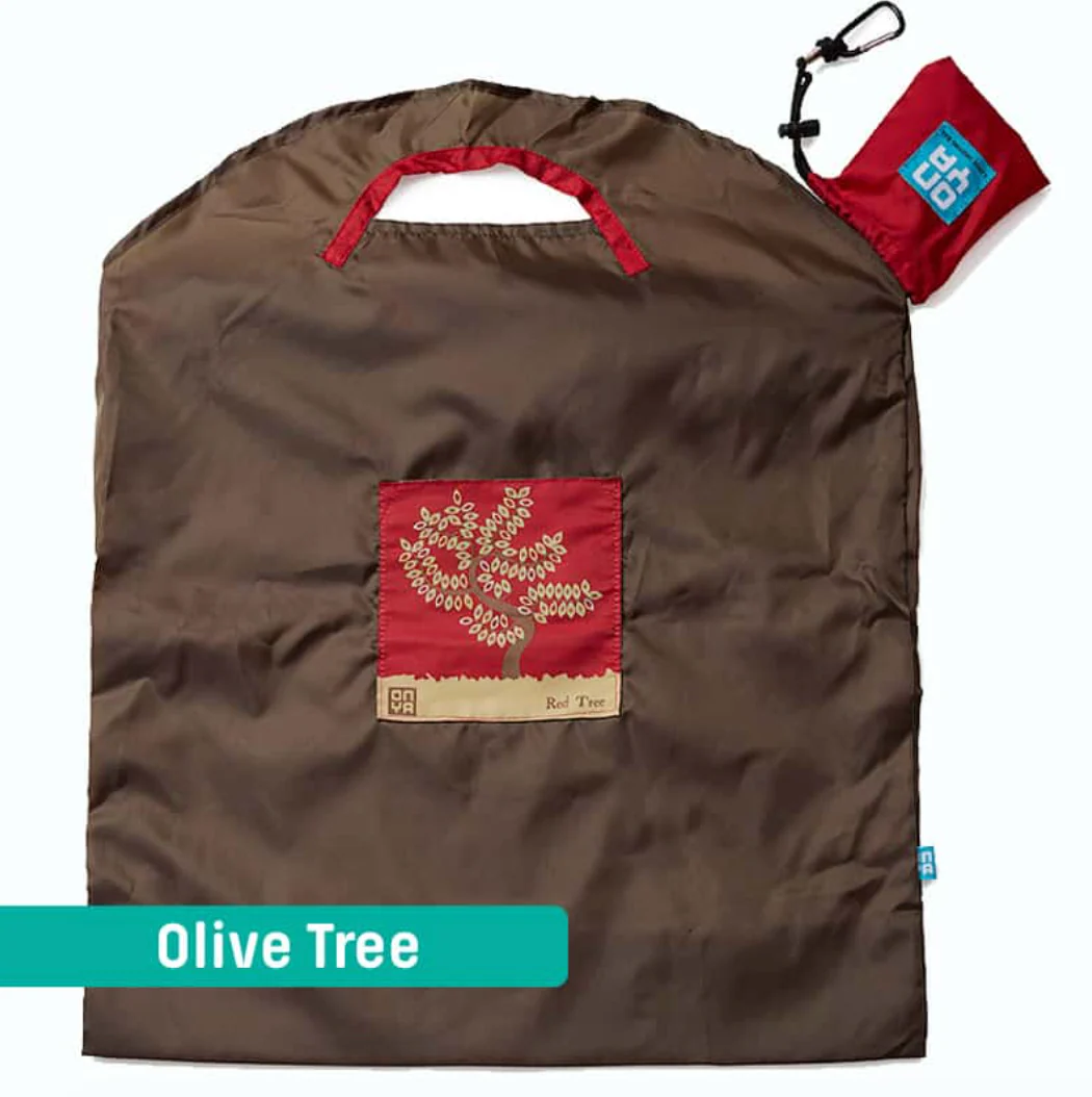 Onya Reusable Shopping Bag Olive Red Tree, Small Or Large Size - Image 2