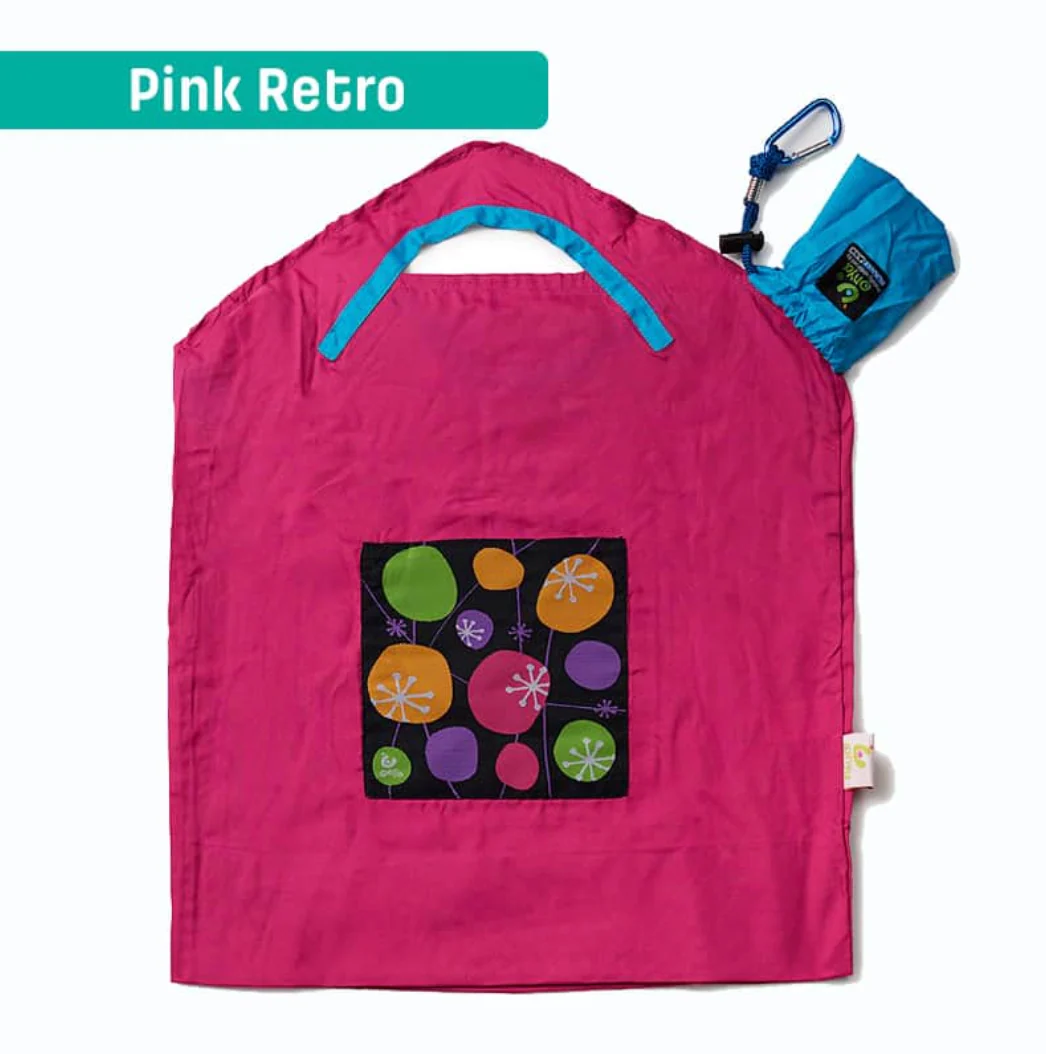 Onya Reusable Shopping Bag Pink Retro, Small Or Large Size