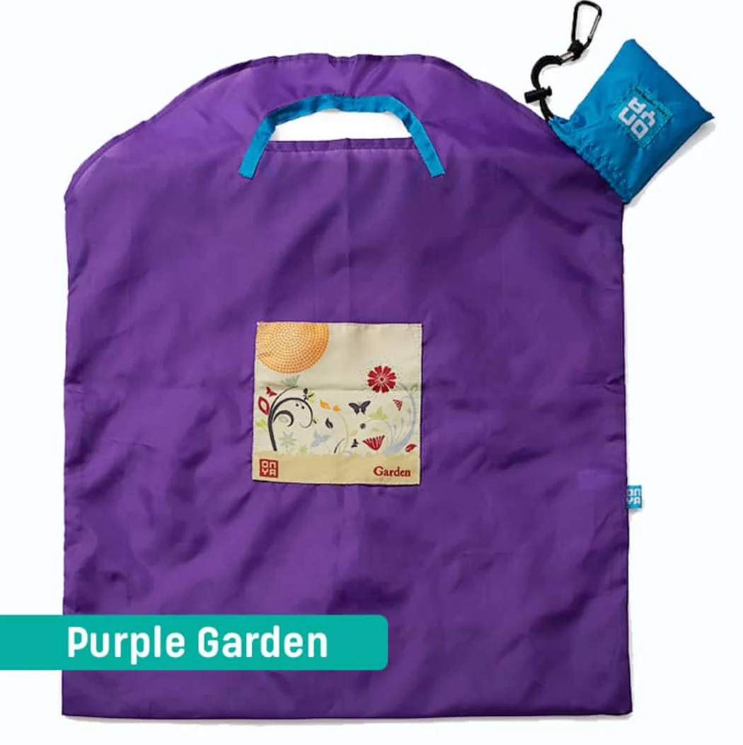 Onya Reusable Shopping Bag Purple Garden, Small Or Large Size