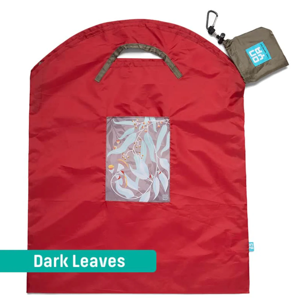 Onya Reusable Shopping Bag Red Dark Leaf, Small Or Large Size