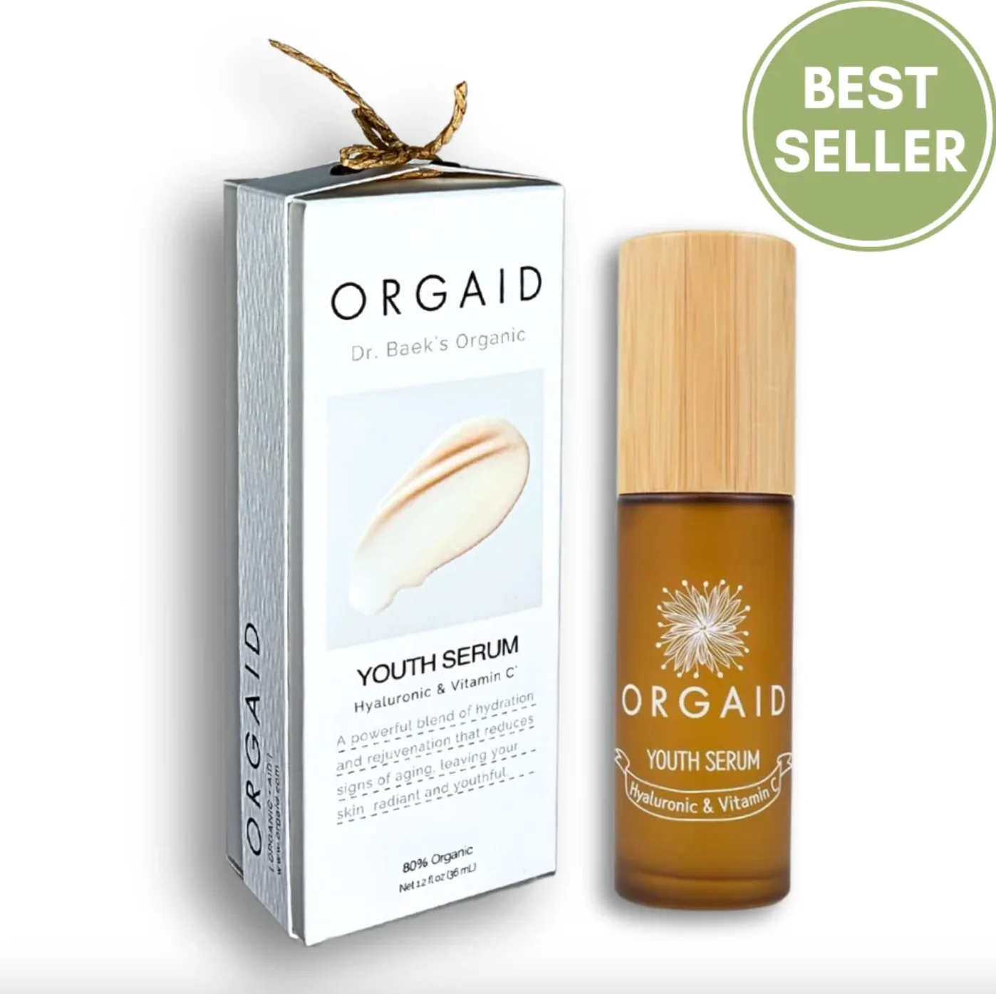 Orgaid Hyaluronic & Vitamin C Youth Serum 36mL, 80% Organic - Image 2