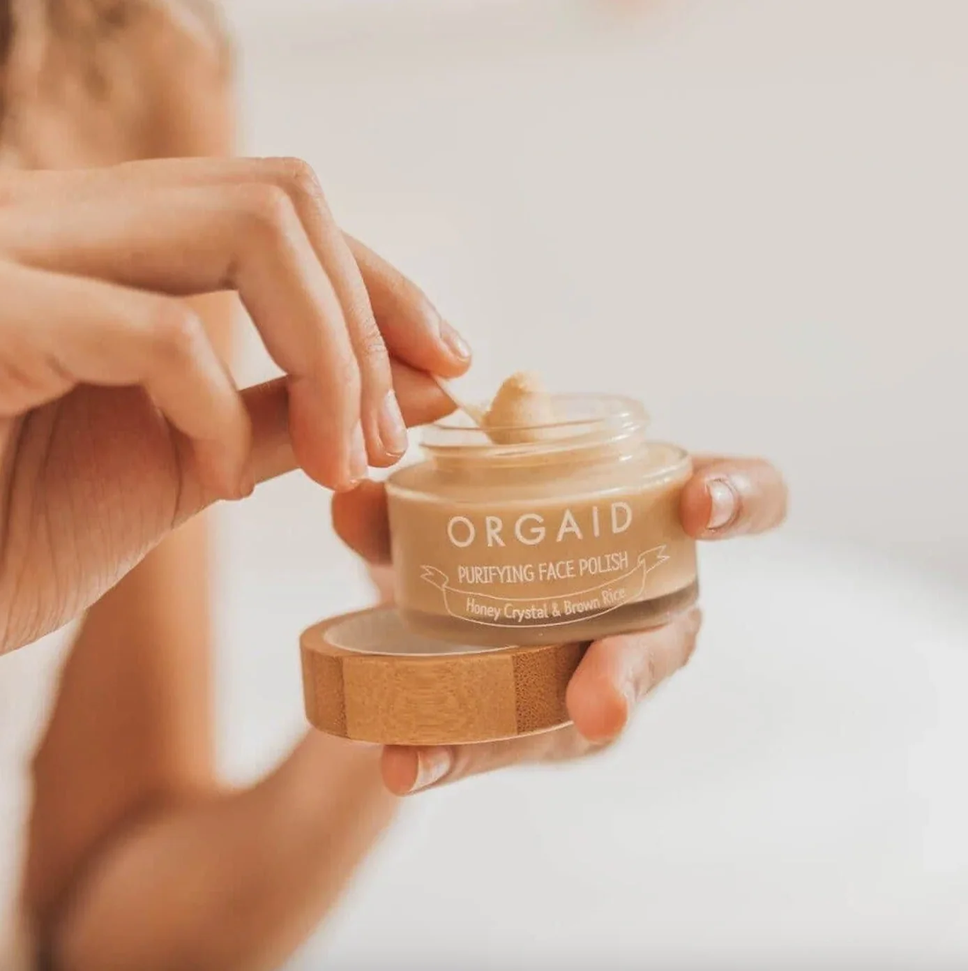 Orgaid Purifying Face Polish 56g, 93% Organic With Honey Crystal and Brown Rice - Image 3