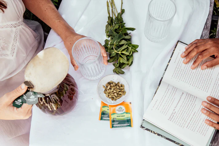 Organic India Certified Organic Deep Mint Tea 25 Bags, With Peppermint, Spearmint & Cardamom - Image 4