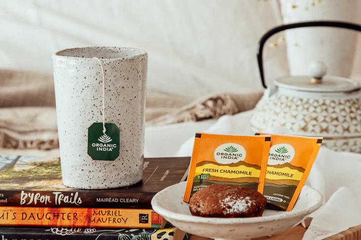 Organic India Certified Organic Fresh Chamomile Tea 25 Bags, With Chamomile, Spearmint & Licorice - Image 4